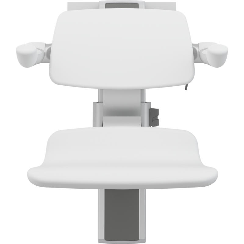 Pressalit PLUS Shower Seat 450 incl. Backrest & Armrests, Manually Height & Sideways Adjustable, White (R7464000)