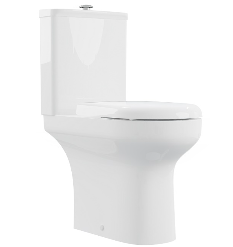 AKW Navlin Raised Height Close Coupled 650mm WC Suite, Push Button (28323PB)