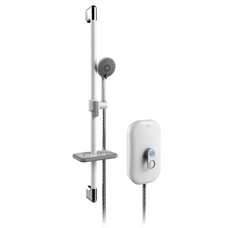 AKW SmartCare Lever White 8.5kW Electric Shower with Care Accessory Kit (29090CGR)