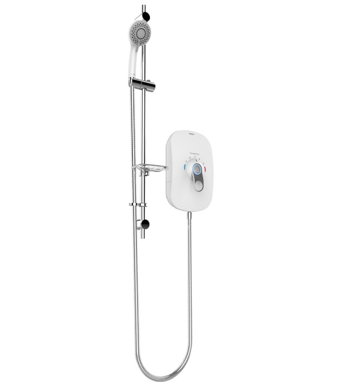 AKW SmartCare Lever White 8.5kW Electric Shower with Silver & White Kit (29090WH)