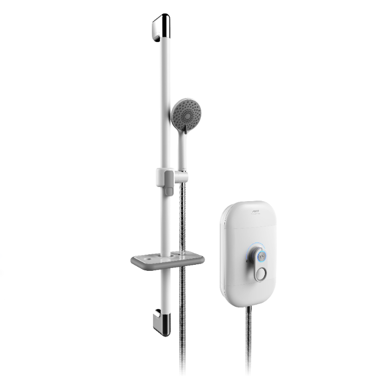 AKW SmartCare Lever White 9.5kW Electric Shower with Care Accessory Kit (29091CGR)