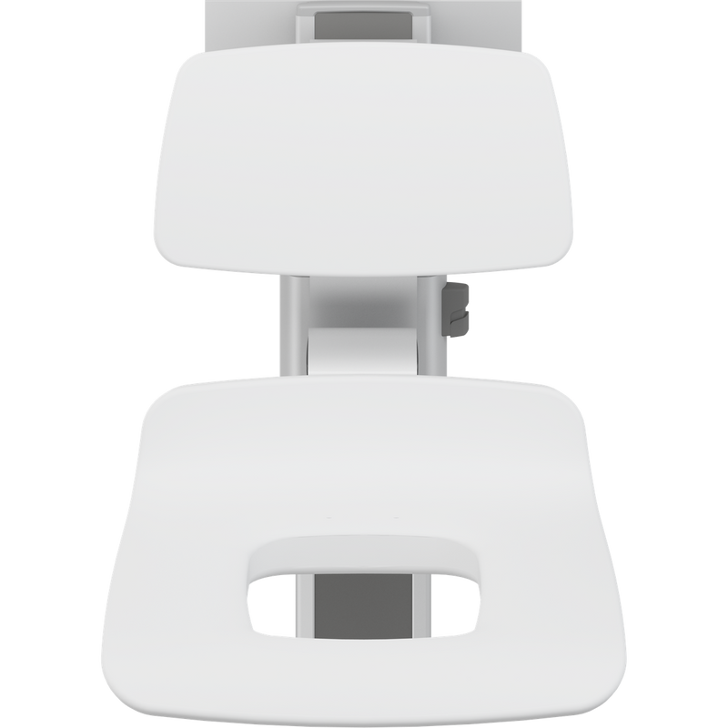 Pressalit PLUS Shower Seat 450 with Aperture incl. Backrest, Manually Height & Sideways Adjustable, White (R7455000)