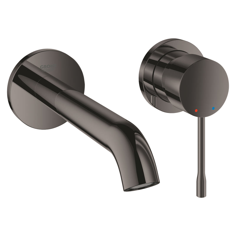 Grohe Essence Wall-Mounted 2-Hole Basin Mixer M-Size 29192A01 in Hard Graphite