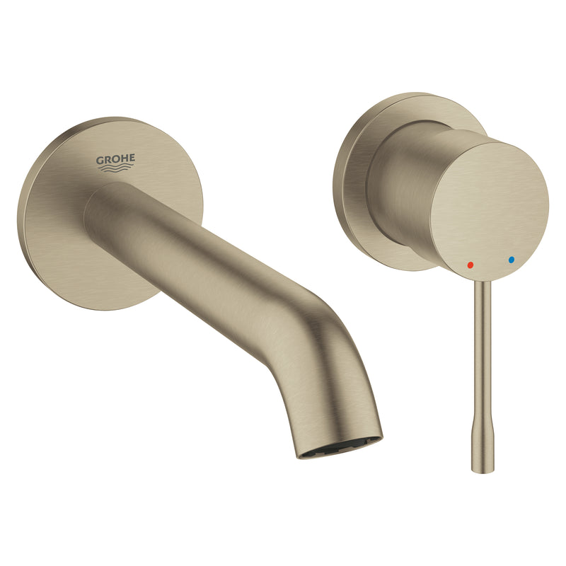 Grohe Essence Wall-Mounted 2-Hole Basin Mixer M-Size 29192EN1 in Brushed Nickel