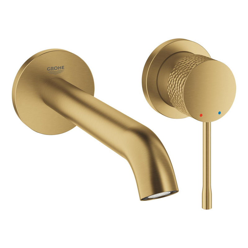 Grohe Essence Wall-Mounted 2-Hole Basin Mixer M-Size 29192GF1 in Brushed Crafted Cool Sunrise