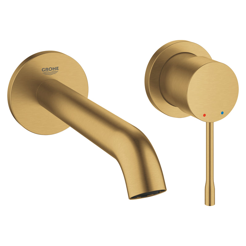 Grohe Essence Wall-Mounted 2-Hole Basin Mixer M-Size 29192GN1 in Brushed Cool Sunrise