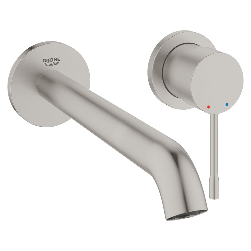 Grohe Essence Wall-Mounted 2-Hole Basin Mixer L-Size 29193DC1 in Supersteel