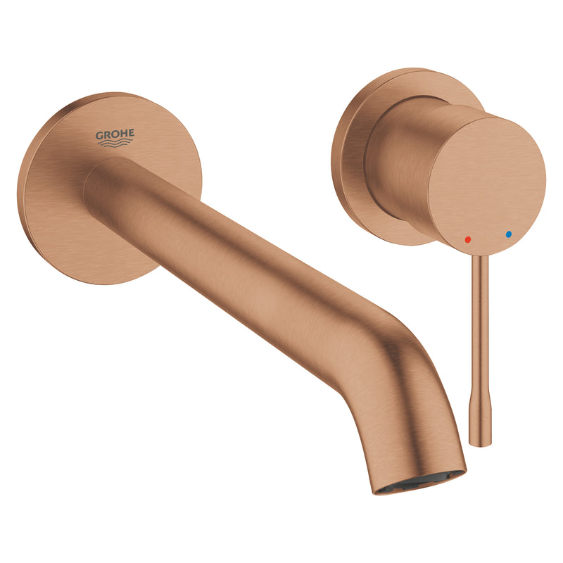 Grohe Essence Wall-Mounted 2-Hole Basin Mixer L-Size 29193DL1 in Brushed Warm Sunset