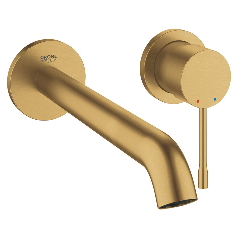 Grohe Essence Wall-Mounted 2-Hole Basin Mixer L-Size 29193GN1 in Brushed Cool Sunrise
