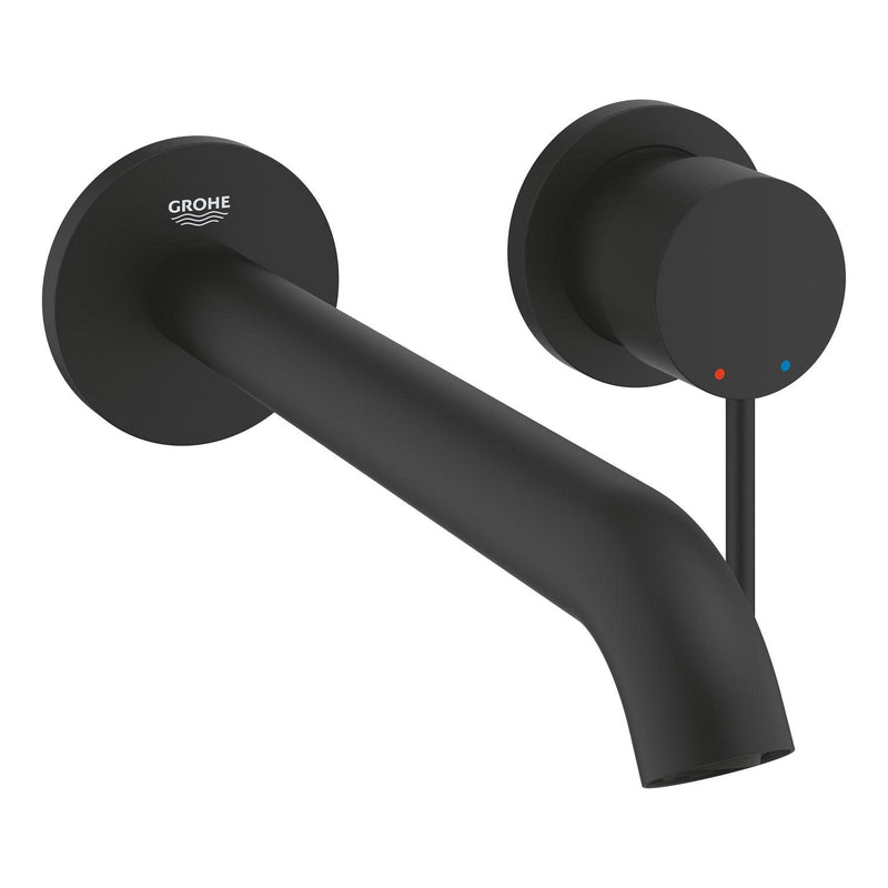 Grohe Essence Wall-Mounted 2-Hole Basin Mixer L-Size 29193KF1 in Matt Black