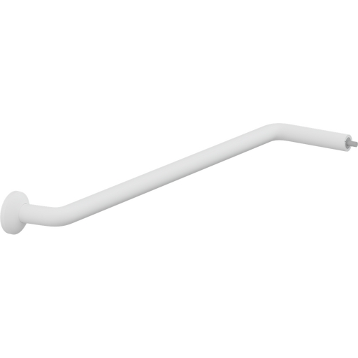 Pressalit PLUS Angled Tube Piece, 762 x 154mm, with Wall Rosette & Connecting Joint, White (RT345000)