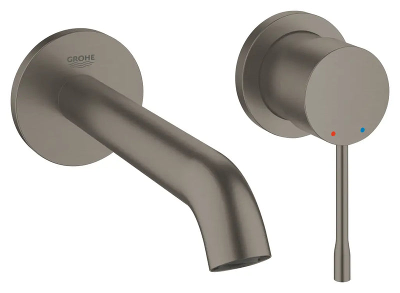 Grohe Essence wall-mounted 2-hole basin mixer M-Size in Brushed Hard Graphite