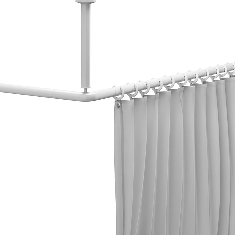 Pressalit Shower Curtain Rail, 1200 × 1200mm, Anthracite — Installed View (RT212112)