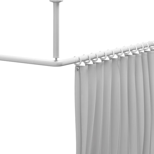 Pressalit Shower Curtain Rail, 1200 × 1200mm, Anthracite — Installed View (RT212112)
