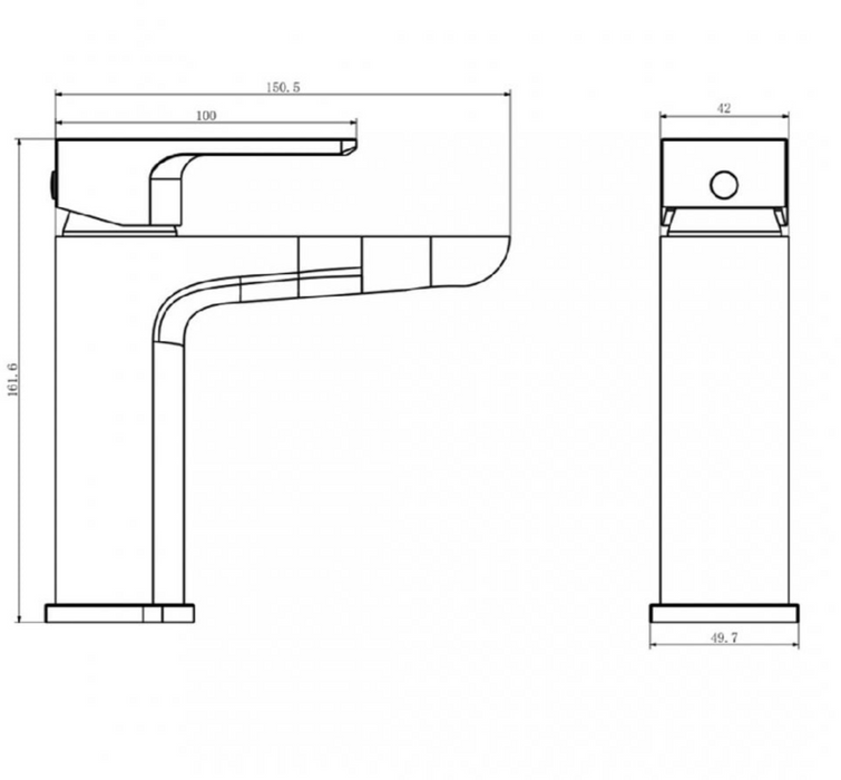 Kartell K-VIT Kolt Mono Basin Mixer Chrome (TAP300KCP)