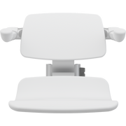 Pressalit PLUS Replacement Shower Seat 450 with Aperture incl. Backrest & Armrests, Manually Height Adjustable, White (R7135000)