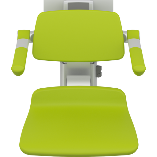 Pressalit PLUS Shower Seat 450 incl. Backrest & Armrests, Manually Height & Sideways Adjustable, Lime Green (R7464277)