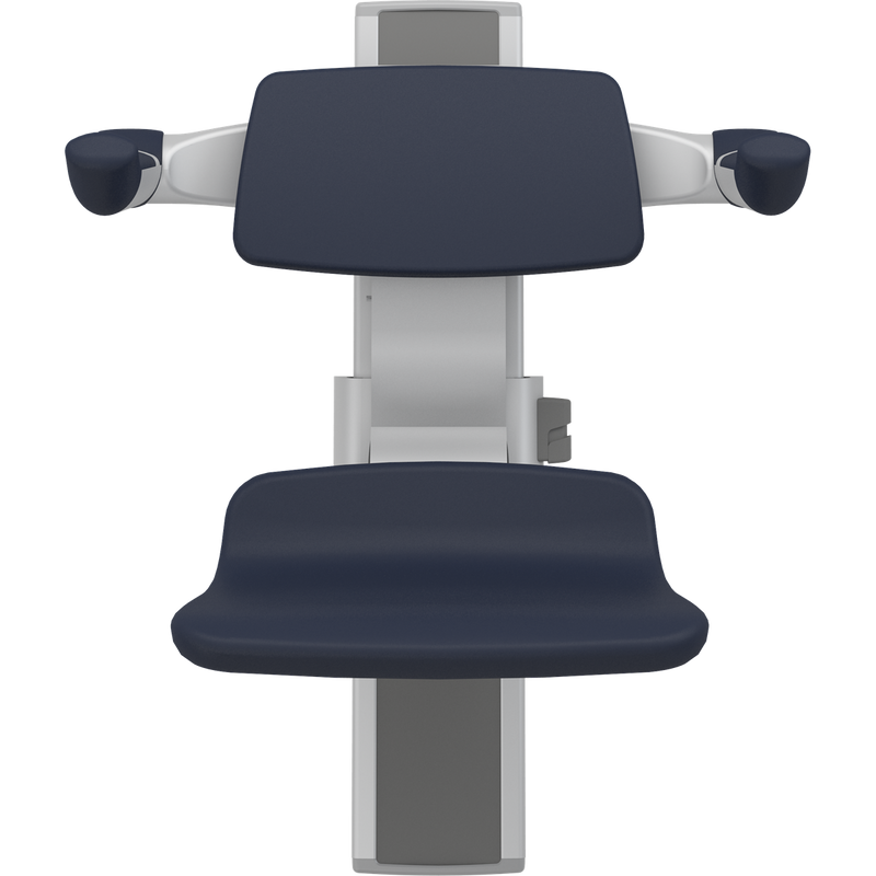 Pressalit PLUS Shower Seat 310 incl. Backrest & Armrests, Manually Height Adjustable, Dark Blue (R7334108)