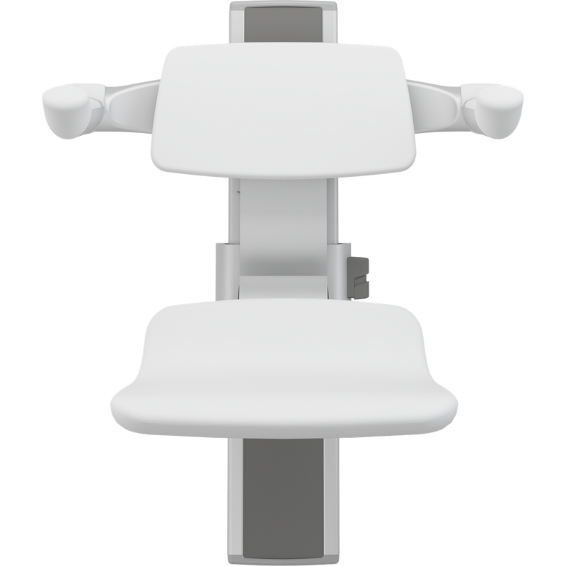Pressalit PLUS Shower Seat 310 incl. Backrest & Armrests, Manually Height Adjustable, White (R7334000)