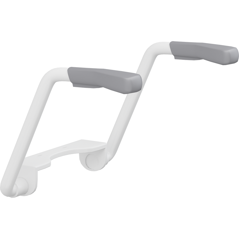 Pressalit TMA 1 Toilet Arm Support, Fold-Down, White with Anthracite Handles (R1171000)