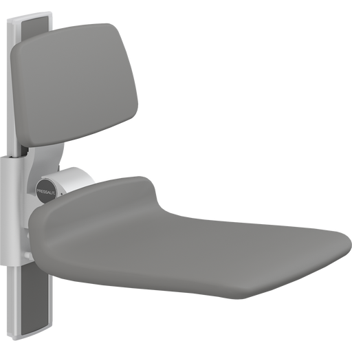 Pressalit PLUS Shower Seat 450 incl. Backrest, Manually Height Adjustable, Anthracite (R7424112)