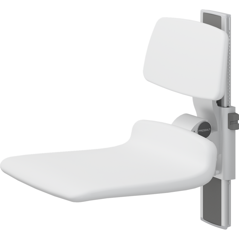 Pressalit PLUS Shower Seat 450 incl. Backrest, Manually Height Adjustable, White (R7424000)