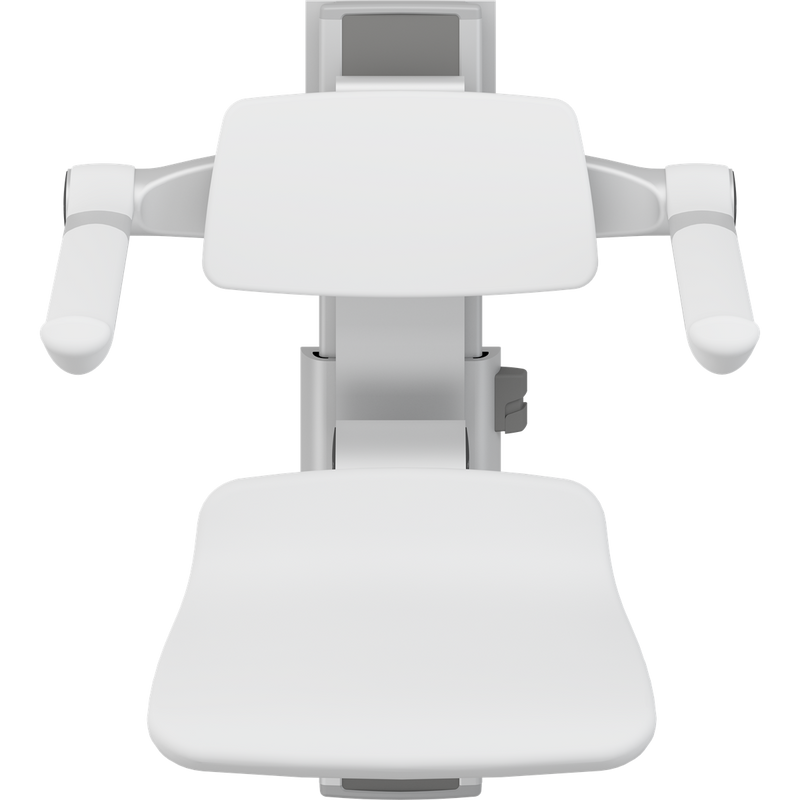 Pressalit PLUS Shower Seat 310 incl. Backrest & Armrests, Manually Height & Sideways Adjustable, White (R7364000)