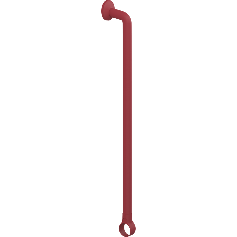 Pressalit PLUS Handrail Section 790mm with Wall Rosette and Strap Red RT332035
