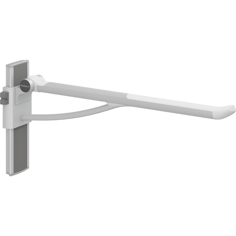 Pressalit PLUS Support Arm 850mm Height-Adjustable Left-Hand White R370385000