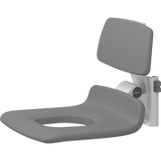 Pressalit PLUS Replacement Shower Seat 450 with Aperture incl. Backrest, Manually Height Adjustable, Anthracite (R7125112)