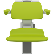 Pressalit PLUS Shower Seat 450 incl. Backrest & Armrests, Manually Height & Sideways Adjustable, Lime Green (R7464277)