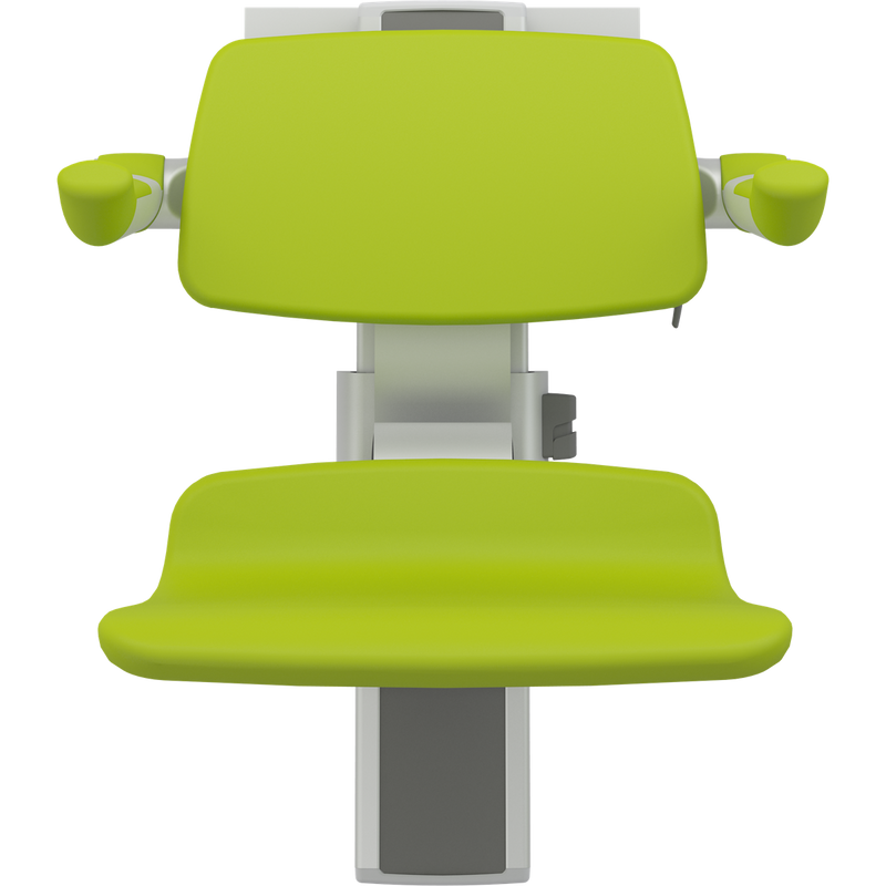 Pressalit PLUS Shower Seat 450 incl. Backrest & Armrests, Manually Height & Sideways Adjustable, Lime Green (R7464277)