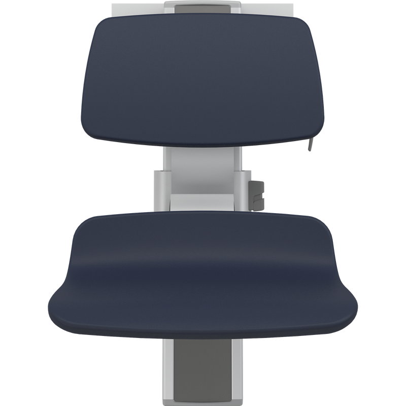 Pressalit PLUS Shower Seat 450 incl. Backrest, Manually Height & Sideways Adjustable, Dark Blue (R7454108)