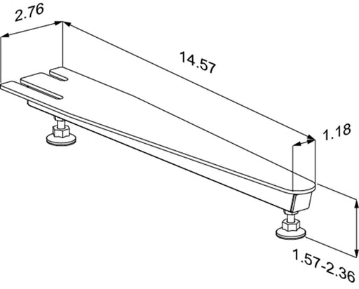 Pressalit INDIVO Stabilising Foot White RK1342000 dimensioned drawing