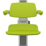 Pressalit PLUS Shower Seat 450 incl. Backrest & Armrests, Manually Height Adjustable, Lime Green (R7434277)