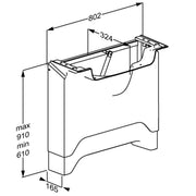 Pressalit MATRIX MEDIUM wash basin bracket, dimensioned drawing (mm)