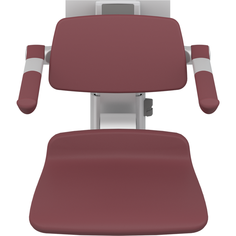 Pressalit PLUS Shower Seat 450 incl. Backrest & Armrests, Manually Height & Sideways Adjustable, Red (R7464035)