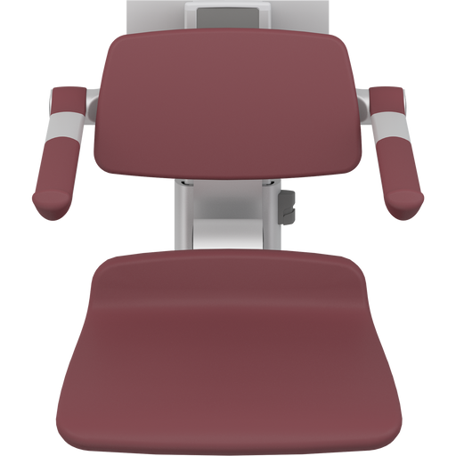 Pressalit PLUS Shower Seat 450 incl. Backrest & Armrests, Manually Height & Sideways Adjustable, Red (R7464035)