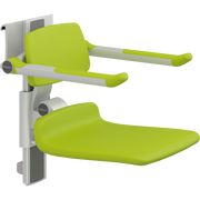 Pressalit PLUS Shower Seat 450 incl. Backrest & Armrests, Manually Height & Sideways Adjustable, Lime Green (R7464277)