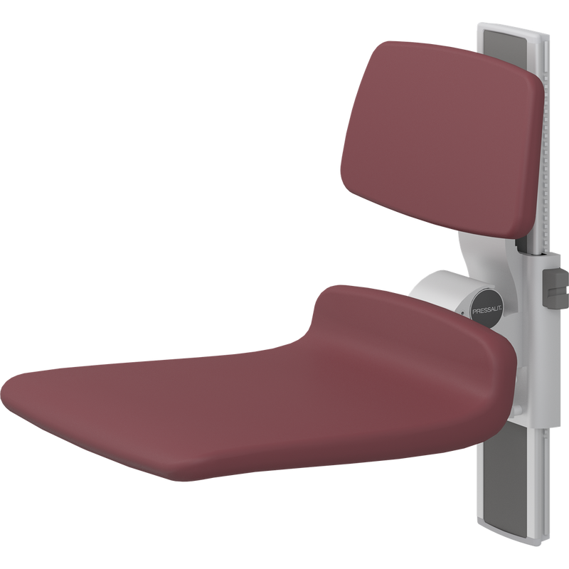 Pressalit PLUS Shower Seat 450 incl. Backrest, Manually Height Adjustable, Red (R7424035)