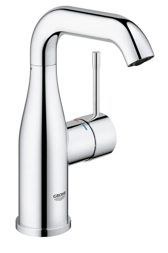 Grohe Essence Basin Mixer Tap M-Size Smooth Body Swivel Spout in StarLight Chrome (23463001)