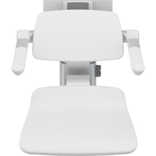 Pressalit PLUS Shower Seat 450 incl. Backrest & Armrests, Manually Height & Sideways Adjustable, White (R7464000)
