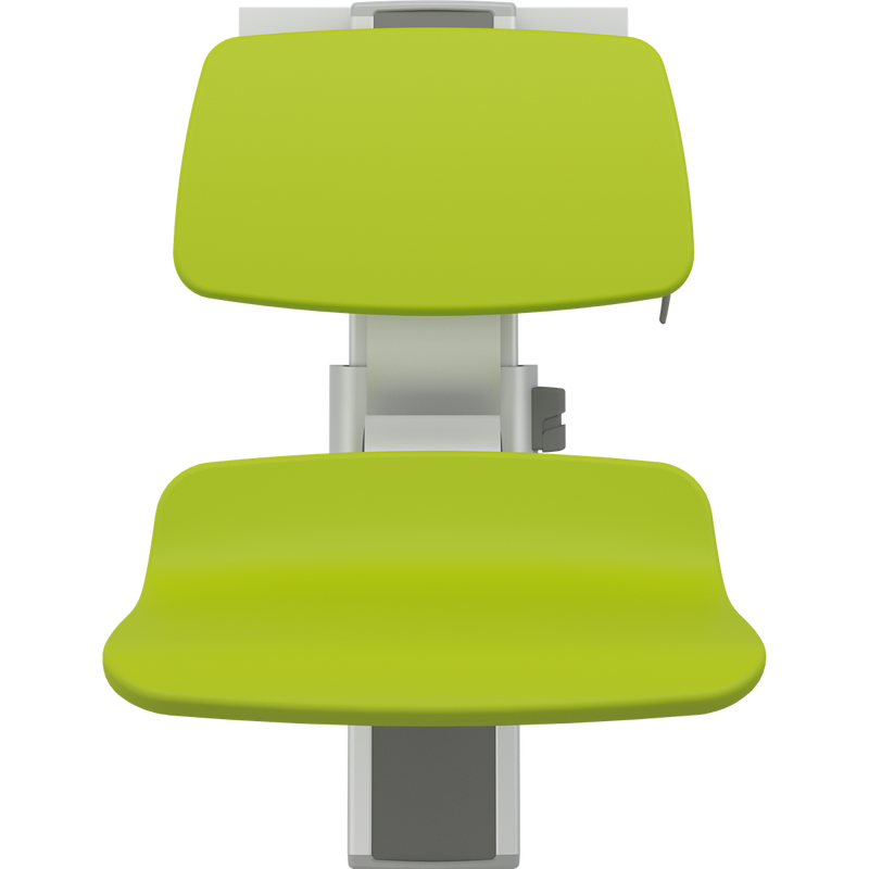 Pressalit PLUS Shower Seat 450 incl. Backrest, Manually Height & Sideways Adjustable, Lime Green (R7454277)