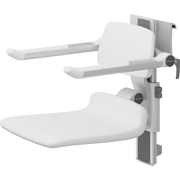 Pressalit PLUS Shower Seat 450 incl. Backrest & Armrests, Manually Height & Sideways Adjustable, White (R7464000)