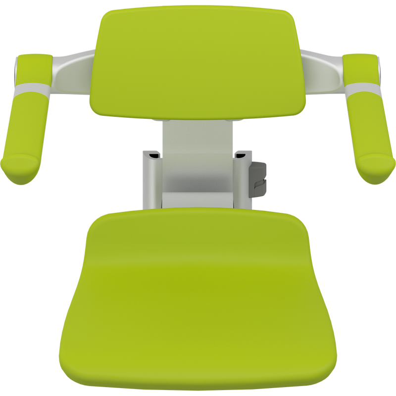 Pressalit PLUS Replacement Shower Seat 310 incl. Backrest & Armrests, Manually Height Adjustable, Lime Green (R7034277)