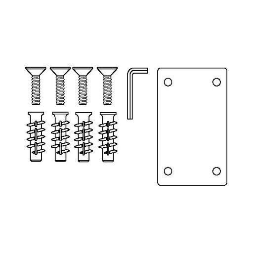 Pressalit Mounting Kit — 4 × Countersunk Bolts M8 × 35 with FTP M 8 Plugs, for Aerated Concrete (Aircrete) (V8654)