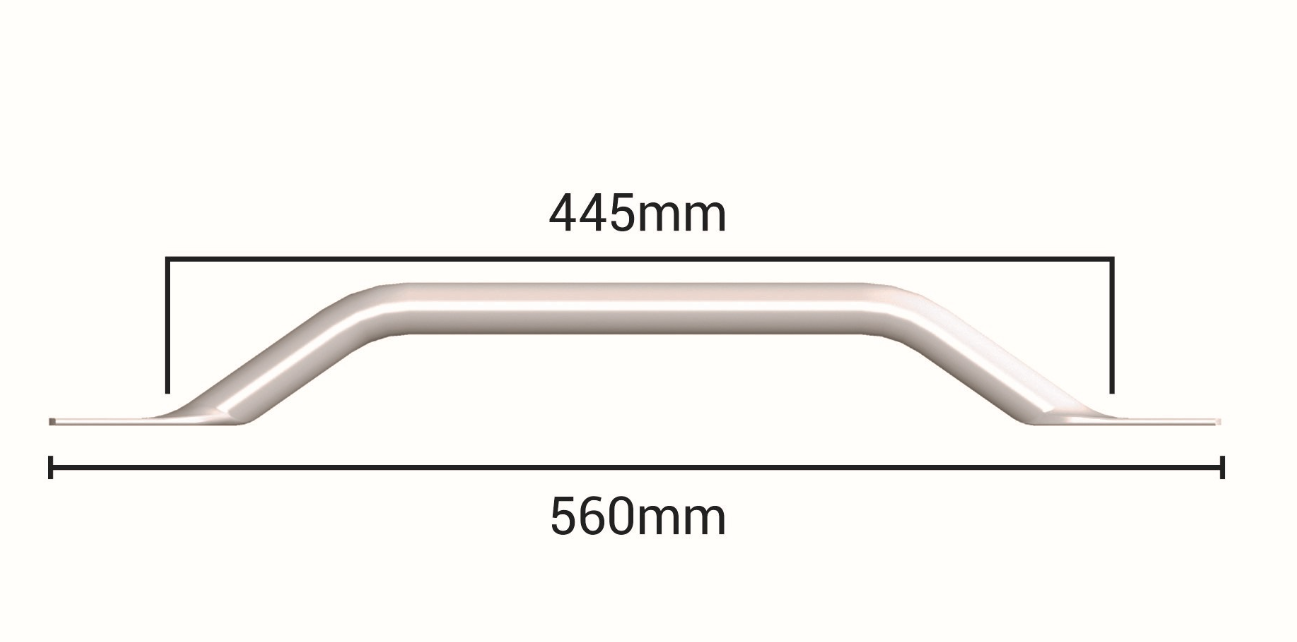 AKW 1200 Series Flat End Straight Stainless Steel Grab Rail, White, All Sizes