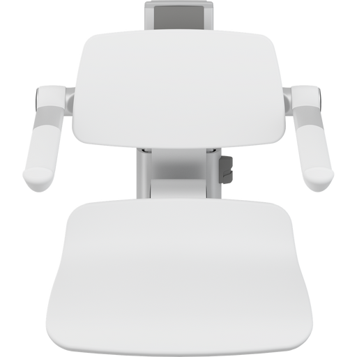 Pressalit PLUS Shower Seat 450 incl. Backrest & Armrests, Manually Height Adjustable, White (R7434000)