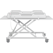 Pressalit MCT 3 change trolley, fold-down safety rails