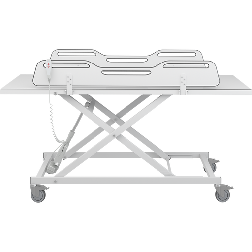 Pressalit MCT 3 change trolley, fold-down safety rails